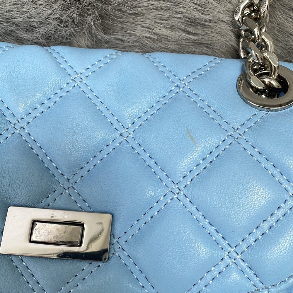 Saks Fifth Avenue Quilted Light Blue Purse - Picture 4 of 7